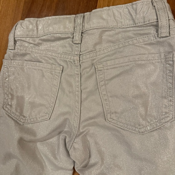 Gap Kids Silver Metallic 90’s Straight Leg Jeans Sz 8 Adjustable Waist Like New! - Picture 4 of 4